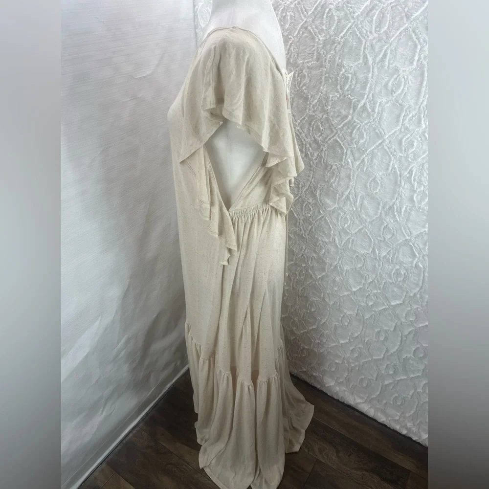 NWOT FP Free People Beach Terrazo Flounce Maxi Dress, XS Linen Blend Resort - Picture 9 of 11
